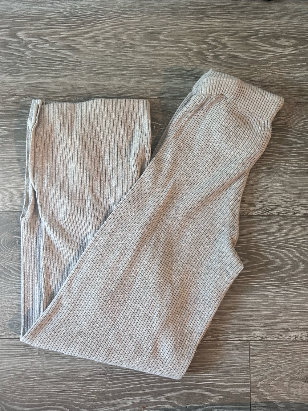 Gilly Hicks Ribbed Kids Leggings in Light Beige